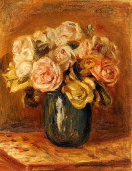 皮埃爾 奧古斯特 雷諾阿 Roses in a Blue Vase 皮埃爾 奧古斯特 雷諾阿 Roses in a Blue Vase